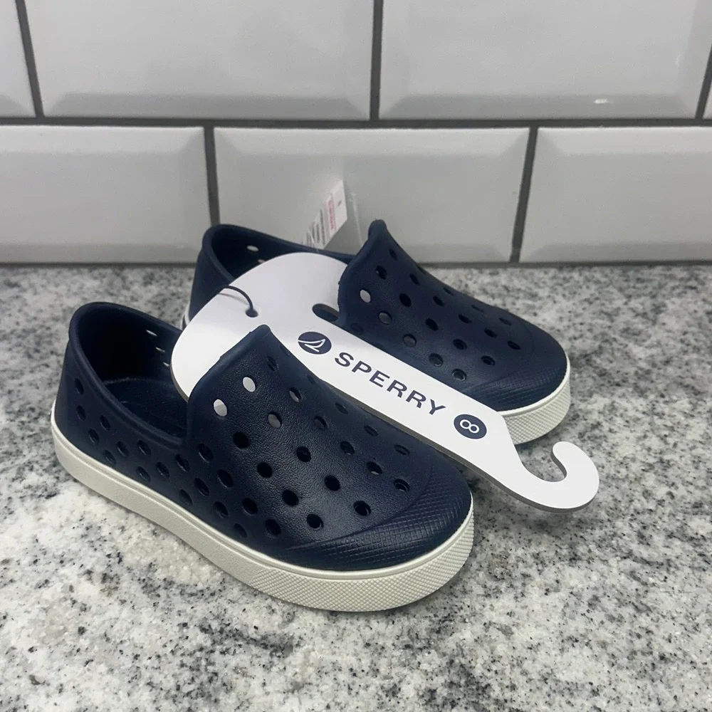 New Sperry Toddler 8M Float Water Shoes Navy Blue  Slip-On Nautical Summer